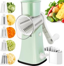 Rotary Cheese Grater 5 in 1 Cheese Grater with Handle Replaceable Stainl... - $57.42