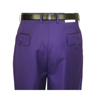 Mens Apollo King Banded Collarless suit Chinese Mandarin Wide leg AG95 Purple image 12