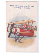 We Are Coming Home By Bi Plane Not By Train Holiday 1910s postcard - £5.12 GBP