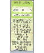 Tom Petty &amp; The Heartbreakers Concert Ticket Stub January 8 1980 Oklahom... - £42.80 GBP