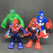Playskool Marvel Super Hero Figures Lot of 4 Spiderman Hulk Captain America - £11.67 GBP