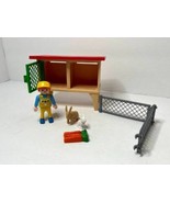 Vintage 1999 Playmobil Toy from 3075 Bunny Rabbit Hutch Boy Figure Fence... - £14.70 GBP