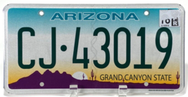 2000&#39;s Arizona License Plate - CJ-43019 - Grand Canyon State-Desert Landscape - £10.47 GBP