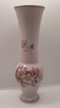 Norleans? vintage bud vase pink handpainted Japan Tall - £8.88 GBP