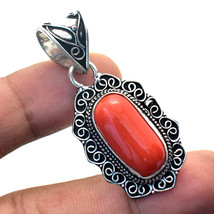 Red Coral Vintage Style Gemstone Handmade Fashion Pendant Jewelry 1.90" SA 1598 - £6.00 GBP