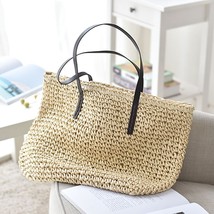 Woven Straw Beach Bags Summer Women Handmade Large Capacity Handbag Bohemian Tra - £45.22 GBP