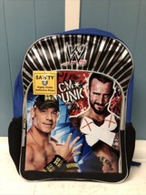 WWE Wrestling CM Punk and John Cena Kids Blue Backpack W/ Reflective Stripes NEW - £23.65 GBP