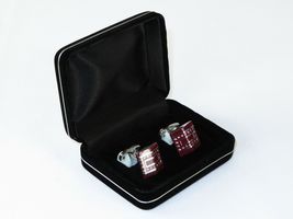 Mens Cufflinks by Vitorofolo for French Cuff Shirt V39-1 silver Plated,Stoned image 3