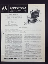 Motorola 1959 Oldsmobile Auto Radio Service Manual Model 0EA9X - £5.47 GBP
