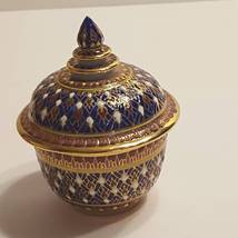 Small colorful trinket box hand painted in Thailand - $4.00
