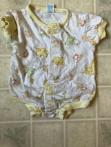 Vintage 1980&#39;s Carter&#39;s Layette Newborn Short Sleeve Snap Close Romper Y... - $12.19