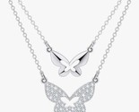 SUE&#39;S SECRET Layered Butterfly Pearl Evil Eye Necklace Heart Pendant  - £12.04 GBP