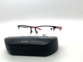 NEW NIKE MEN&#39;S NK 4313 006 SATIN BLACK/RED OPTICAL Eyeglasses FRAME 52-1... - $58.16