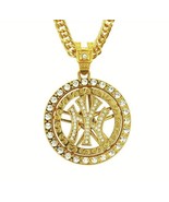14K Gold Plated Iced CZ NY New York Yankees Pendant + 30&quot; Hip Hop Chain ... - $416.39 MXN