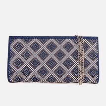 The Nampula Sax Blue Glitter Suede Leather Small Clutch image 5