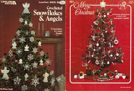 2x Vtg 12 Snowflakes 4 Angels & Merry Christmas Ornaments Crochet Knit Patterns - $13.99
