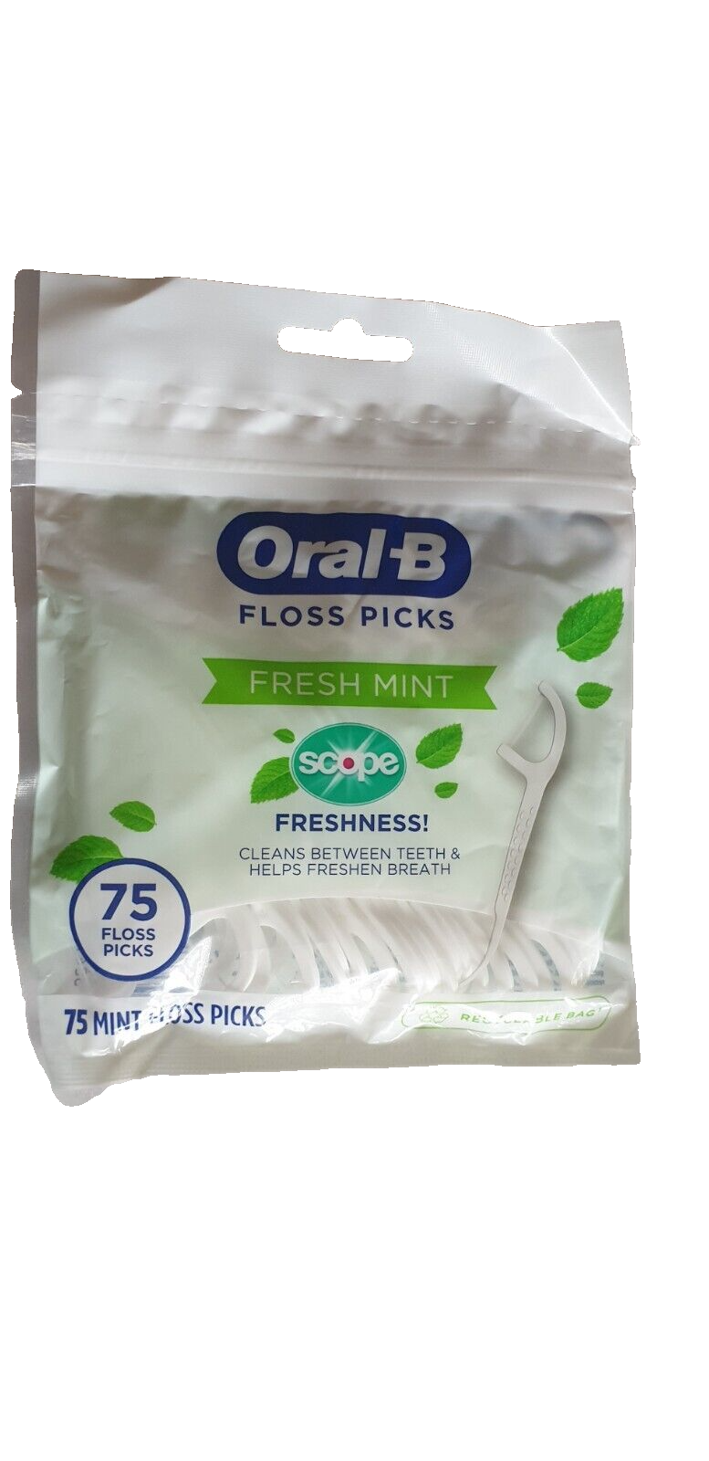 Oral B Burst of Scope Floss Picks White Fresh Mint Disposable Gently Cle... - $7.69