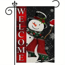 New Christmas Snowman Holiday Garden Flag 12&quot;X18&quot; Welcome Double Sided - $5.93