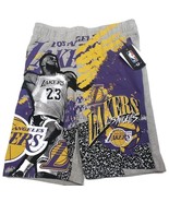 Los Angeles Lakers Athletic Graphic Shorts  Mens M Lebron James #23 Gray... - £16.14 GBP