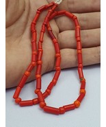 Vintage Old Beads orange Color Glass Beads Jewelry Necklace - $607.83 MXN