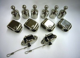 Stainless Steel Hardware Fittings Set of 7/8&quot; 3 Bow Bimini Round Frame 12 Pcs - £152.09 GBP