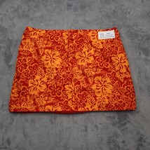 Reversible Skirt Womens 34W Orange Floral Solid Tagless Mini Casual Bottoms - £20.23 GBP