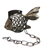 RARE Rosenthal-Netter Brass Open Scale Hanging Fish Lantern 12" 3 lbs MC... - $85.00