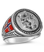 Norse Lion  Mens Coin ring   Sterling silver .925 - $92.00