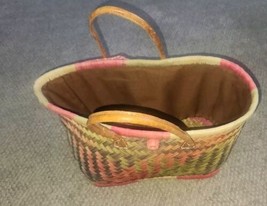 Vintage Woven Handbag Purse Tote Market Groceries Bread Basket Fabric Cover - $19.99