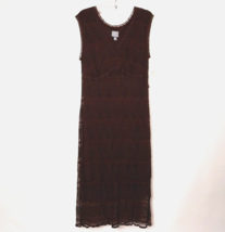 Rabbit Women&#39;s Chocolate Brown Sleeveless Full Length Long Dress Size 16 NWT - $37.95