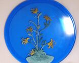 Corning Trivet Cobalt Blue Round Casserole Under Plate Hand Painted a - $39.59
