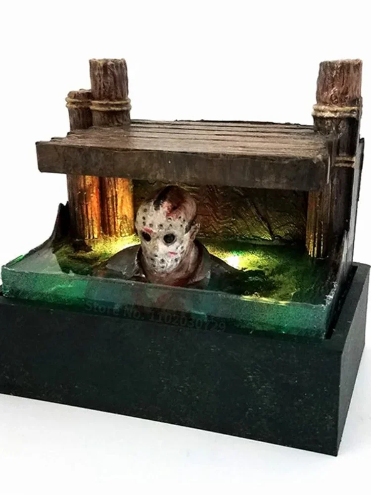 Horror Movie Sculpture Illuminated 3D Model Resin Craft Home Party Decor Statue - £28.54 GBP