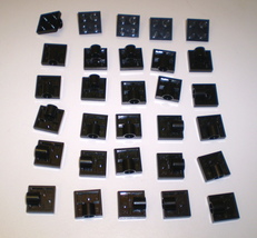 30 Used Lego 2 x 2 Black Plates With Hole Technic 2444 - £7.88 GBP