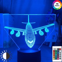 Acrylic 3d Illusion Led Night Light Airplane Model Nightlight Gift for Kids Chil - £13.47 GBP+