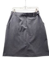 Merona Skirt Women Size 12 Gray Lined A-line Zipper Clasp Buckle Knee Length - £13.92 GBP