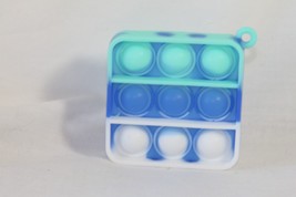 Novelty Keychain (new) SQUARE SILICONE - GREEN, BLUE, &amp; WHITE, COMES W/ ... - $7.27