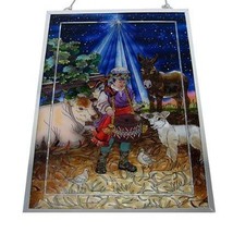 Little Drummer Boy Glass Art - Nativity Scene [Sheet music] - $54.95