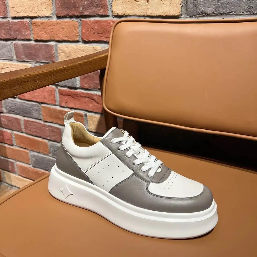 Casual Genuine Leather Shoes For Men Sports Outdoor Walking Sneakers Sho... - $145.98