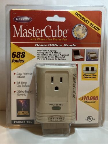 Belkin MasterCube Surge &amp; Phone Protector F5C594-TEL 688 Joules Portable... - $6.80
