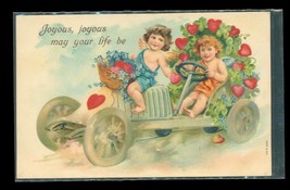 Vintage Postcard Valentines Day Greeting Card Embossed Cupid Heart Early... - $12.86
