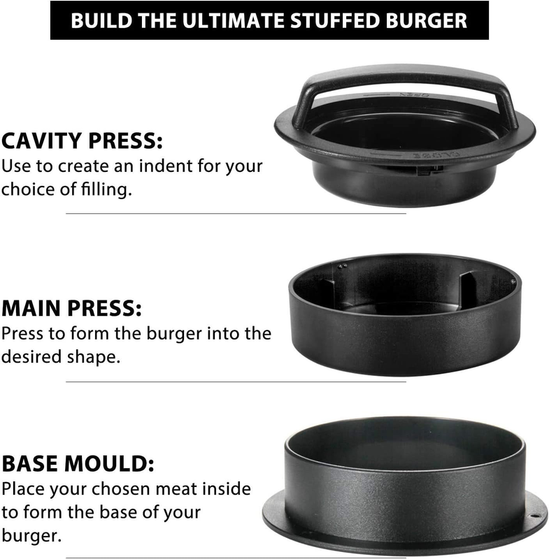 Leden Burger Press Hamburger Press Patty Maker for BBQ Grill 3-In-1 Non Stick St Item image 5