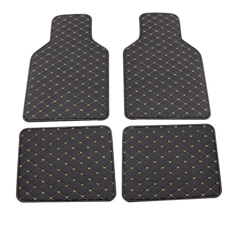 2021 New Universal Fit 4pcs PU Leather Car Floor Mat Waterproof Foot Pads - £22.27 GBP+