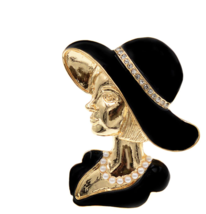 Pretty Lady Personality Brooch Retro Vintage Look Gold Plated Royal Pin GGG23 - £16.10 GBP