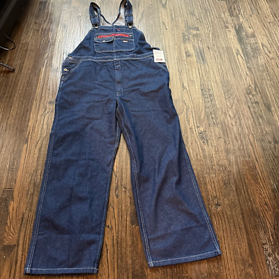 Dickies Mens Bib Overalls Blue Jeans Dark Wash Carpenter Farmer Work Denim XL-R