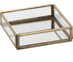 Wedding Glass/Gold Metal Tray, 4.3&quot; - $128.69