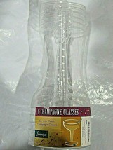 Champagne Glasses Disposable 2 Piece Plastic 1 packs of 6 Glasses - £3.18 GBP