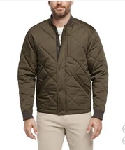 Banana Republic Mens Bomber Jacket Green Quilted Pockets Midweight Polye... - $1,344.22 MXN