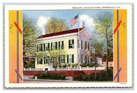 Lincoln Residence Springfield Illinois IL UNP Linen Postcard S14 - £2.80 GBP