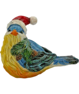 VTG Blue Jay Christmas Bird Glitter Resin Holiday Figurine 4 x 5.5 inches - $19.11