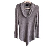 BCX Womens Size Large Gray Ribbed Cowl Neck Tunic Top - £9.72 GBP